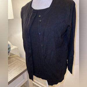 Ellen Tracy Knit Black Sweater Set - Size M